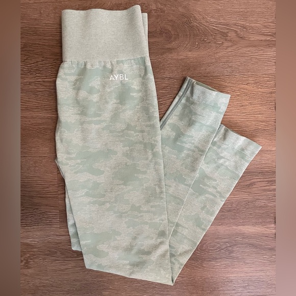 AYBL Pants - AYBL Leggings, Light Green Camo